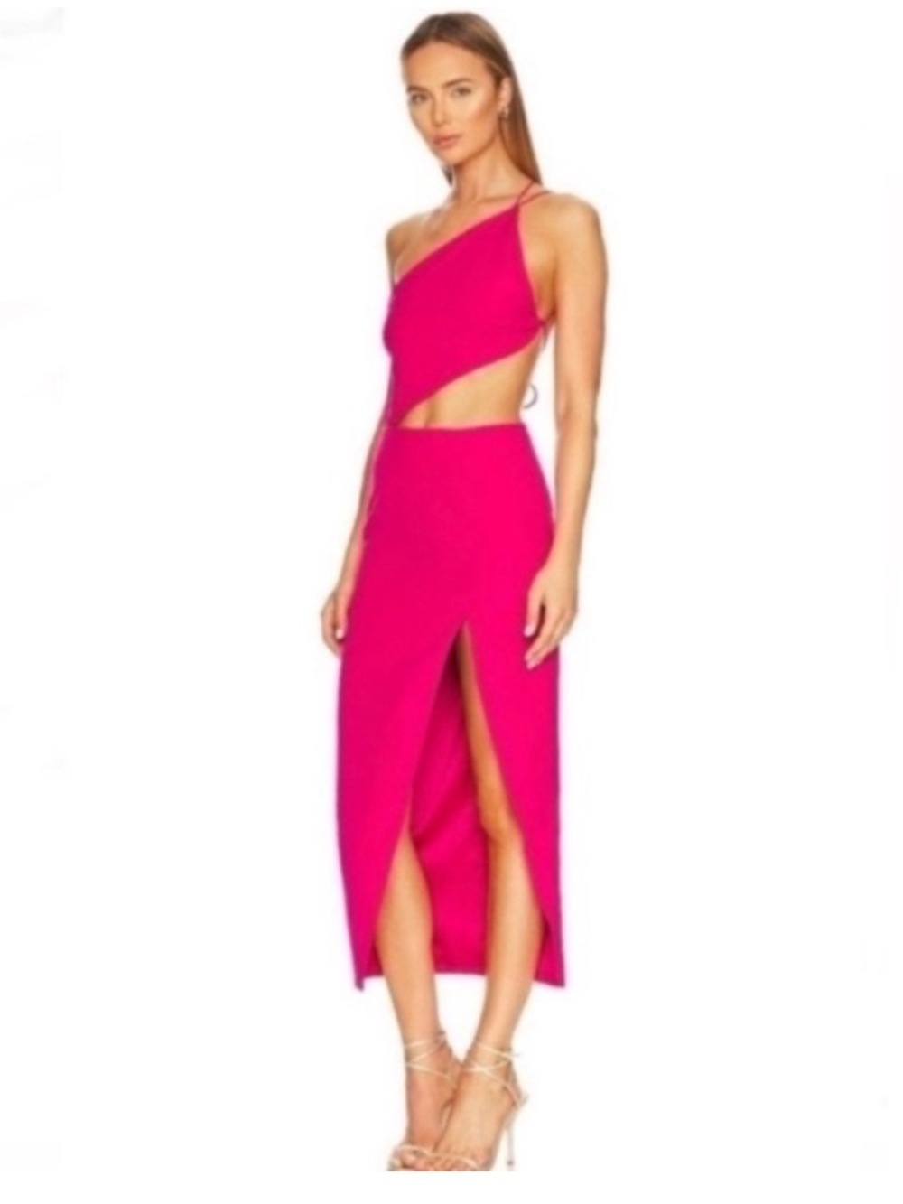 Bardot REVOLVE Luna Midi Dress in Hot Pink Magenta